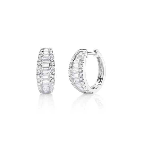 Diamond Baguette Huggie Earrings Baxter's Fine Jewelry Warwick, RI