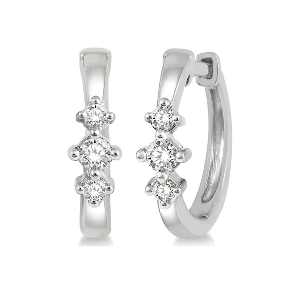 Diamond Three Stone Huggies Baxter's Fine Jewelry Warwick, RI