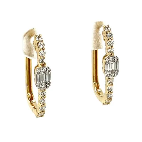 Square Shaped Diamond Hoops