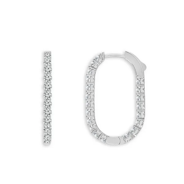 White Gold Oval Hoops Baxter's Fine Jewelry Warwick, RI