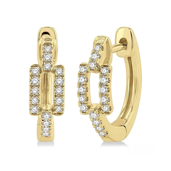 Diamond Paperclip Huggies Baxter's Fine Jewelry Warwick, RI