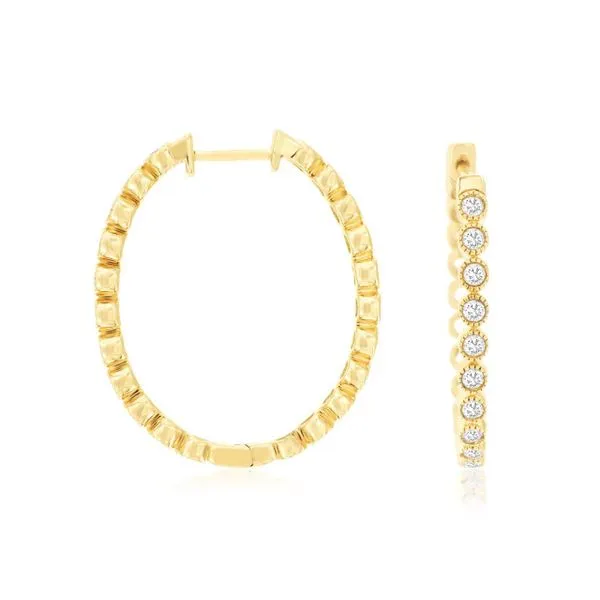 Oval Diamond Hoops Baxter's Fine Jewelry Warwick, RI