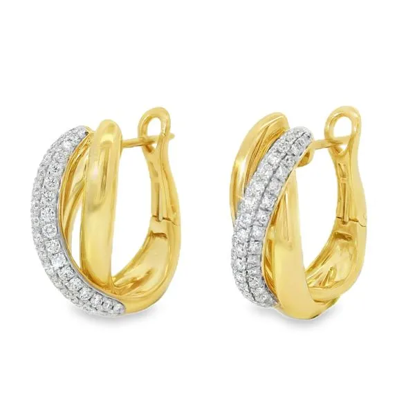 Diamond Twist Hoops Image 2 Baxter's Fine Jewelry Warwick, RI