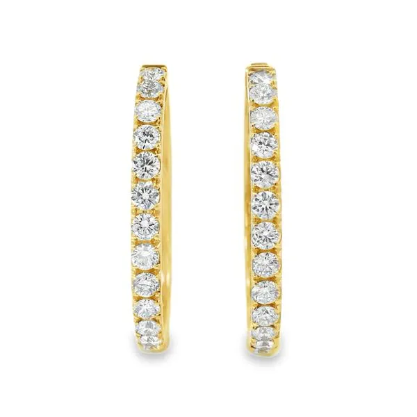 Oval Hoop Earrings Image 3 Baxter's Fine Jewelry Warwick, RI