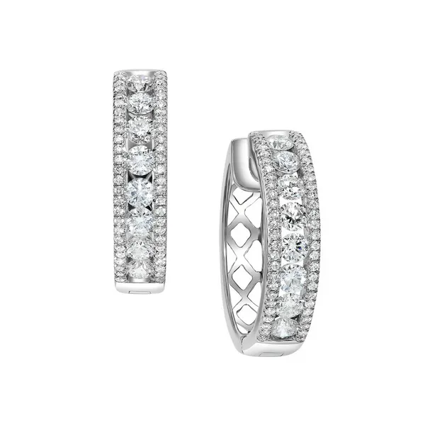 Diamond Triple Row Hoops Baxter's Fine Jewelry Warwick, RI