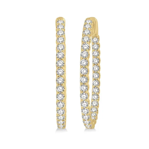 Inside-Out Diamond Oval Hoop Earrings Baxter's Fine Jewelry Warwick, RI