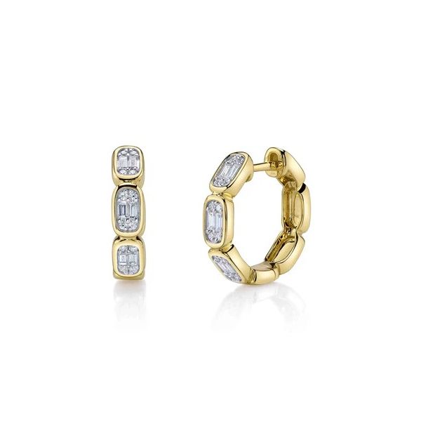 Baguette Diamond Huggies Baxter's Fine Jewelry Warwick, RI