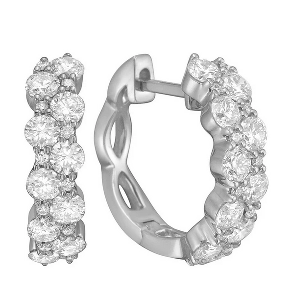 Diamond Double Row Hoops Baxter's Fine Jewelry Warwick, RI