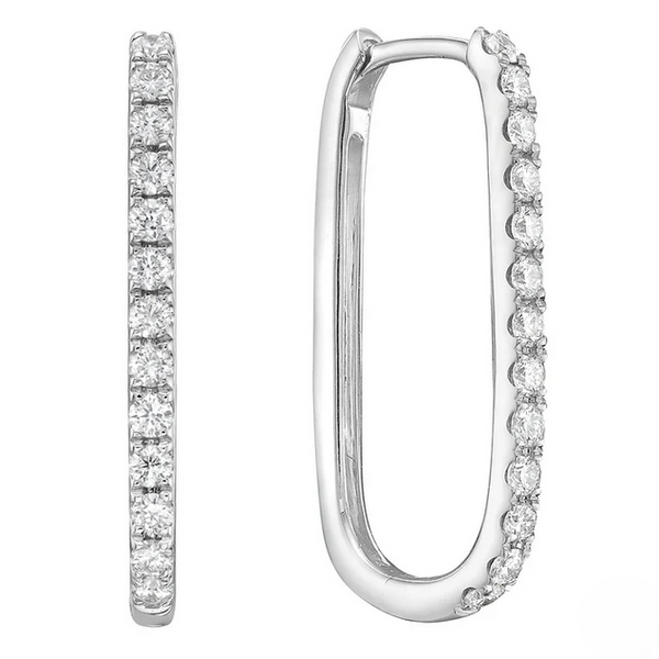 Diamond Oval Hoops Baxter's Fine Jewelry Warwick, RI