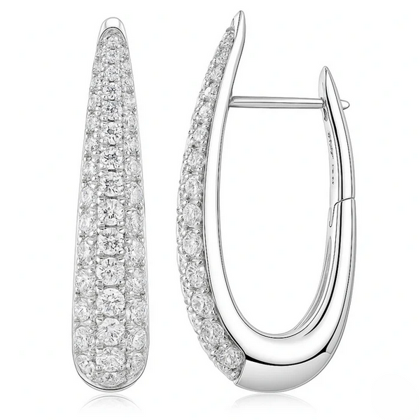 Diamond Pave Teardrop Hoops Baxter's Fine Jewelry Warwick, RI