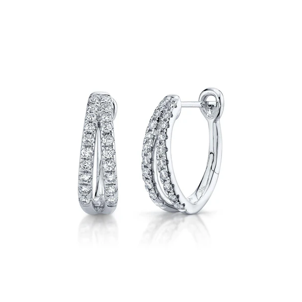 Diamond Oval Huggie Earrings Baxter's Fine Jewelry Warwick, RI