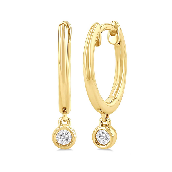 Diamond Bezel Drop Huggies Baxter's Fine Jewelry Warwick, RI