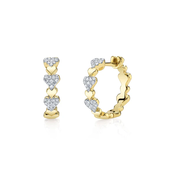 Diamond Pave Heart Hoops Baxter's Fine Jewelry Warwick, RI