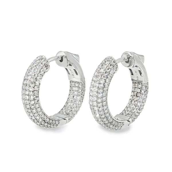 Diamond Pave Inside Outside Hoops Baxter's Fine Jewelry Warwick, RI
