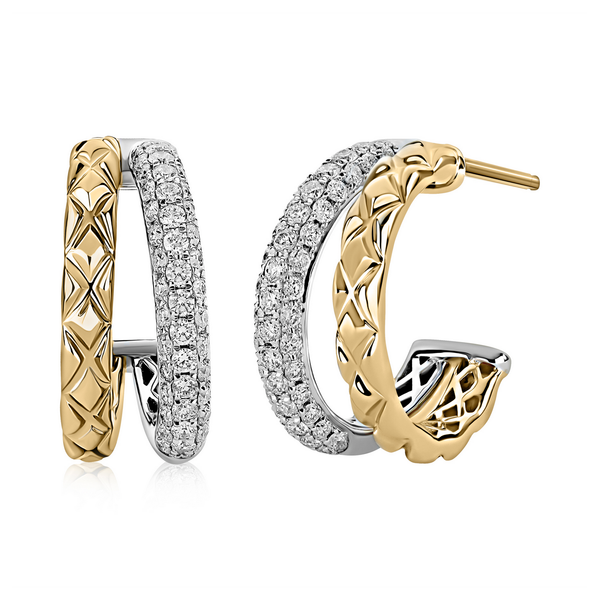 Diamond Quilted Small Hoops Baxter's Fine Jewelry Warwick, RI