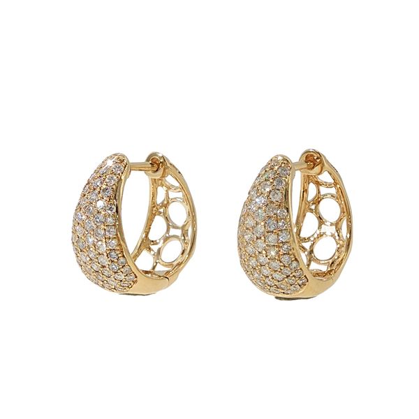 Teardrop Pave Hoops Image 2 Baxter's Fine Jewelry Warwick, RI