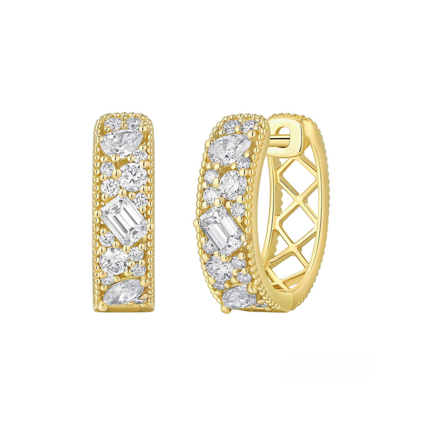 Mixed Cut Diamond Huggies Baxter's Fine Jewelry Warwick, RI