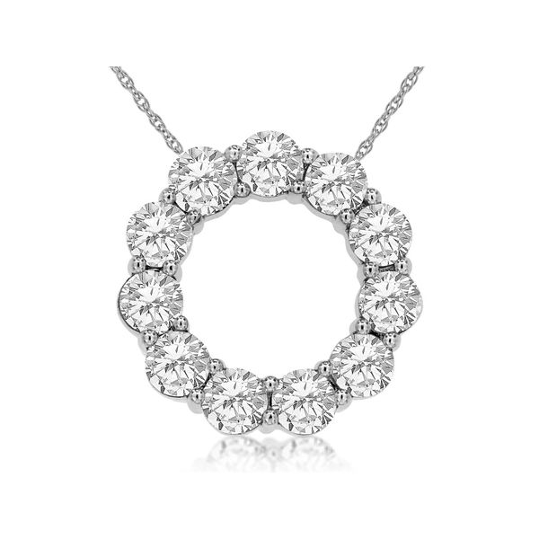 White Gold Diamond Circle Pendant Baxter's Fine Jewelry Warwick, RI