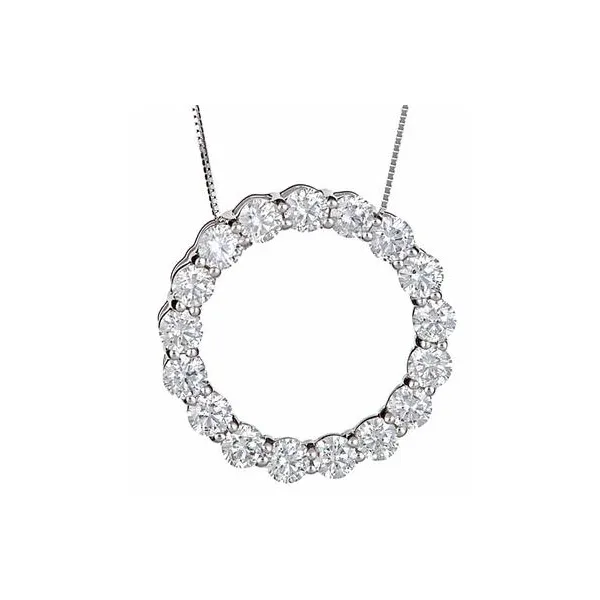 White Gold Diamond Circle Pendant 1.45ctw Baxter's Fine Jewelry Warwick, RI