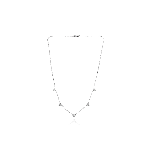 14k White Gold Diamond Station Necklace Baxter's Fine Jewelry Warwick, RI