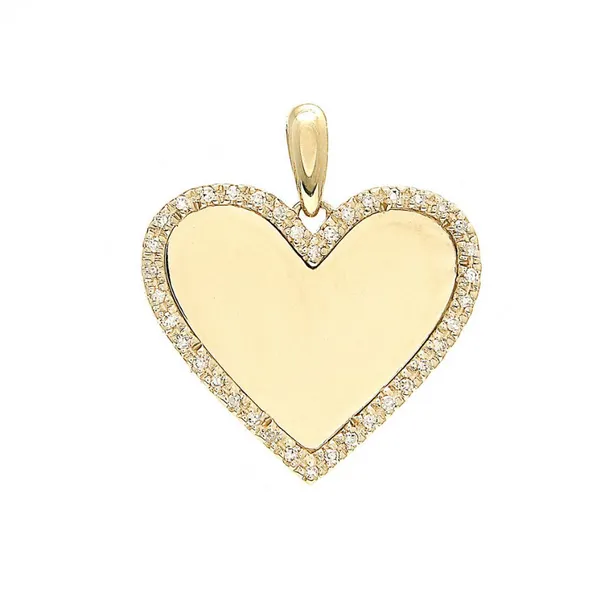 14K Yellow Gold Diamond Framed Heart Charm Baxter's Fine Jewelry Warwick, RI