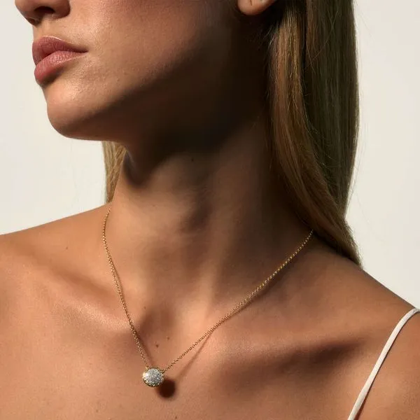 Classic Chain Round Necklace with Diamonds thumb image 3