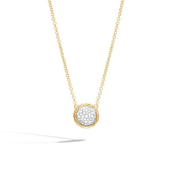 Classic Chain Round Necklace with Diamonds thumb image 1