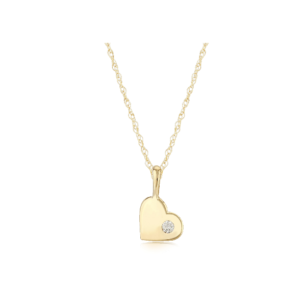 14K Yellow Gold Heart Pendant with Diamond Accent Baxter's Fine Jewelry Warwick, RI