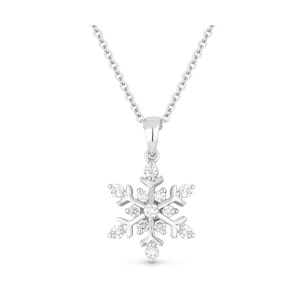 White Gold Diamond Snowflake Necklace Baxter's Fine Jewelry Warwick, RI