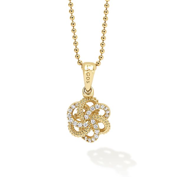 Gold and Diamond Love Knot Necklace Baxter's Fine Jewelry Warwick, RI