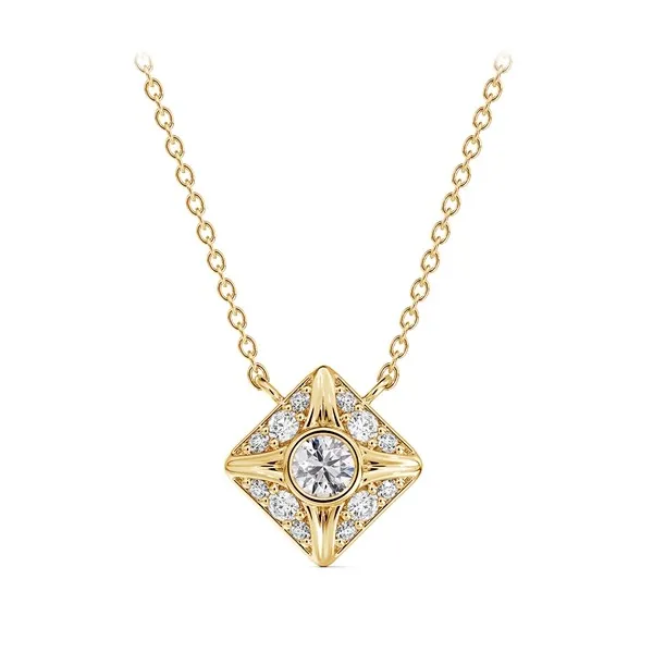 Forevermark Icon™ Pavé Pendant With Bezel Set Solitaire thumb image 1