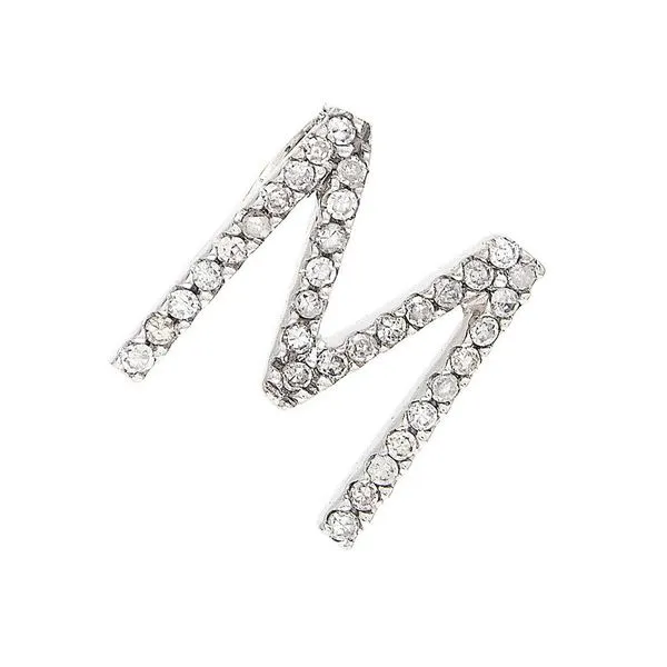 Diamond Letter \M\ Charm w/Chain