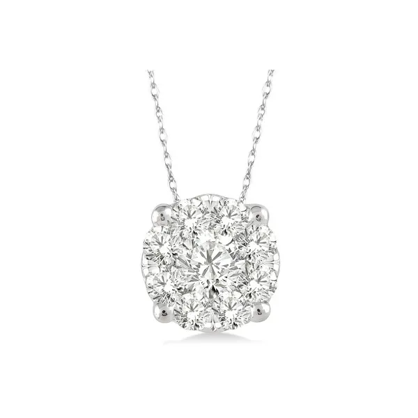 Diamond Cluster Drop Pendant