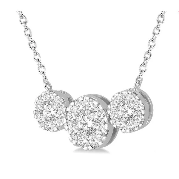 3 Stone Style Cluster Pendant Image 2 Baxter's Fine Jewelry Warwick, RI