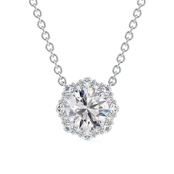 Center of My Universe® Floral Halo Diamond Pendant Baxter's Fine Jewelry Warwick, RI