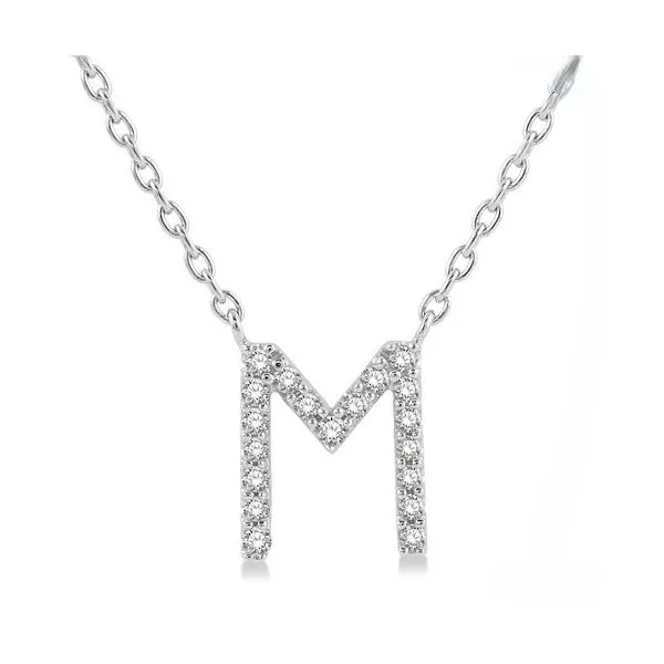 Block 'M' Initial Diamond Pendant Baxter's Fine Jewelry Warwick, RI