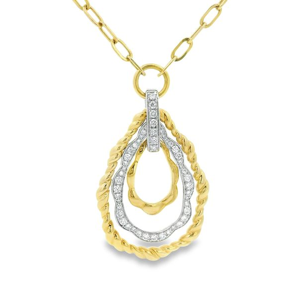 Gold and Diamond Pear Shaped Necklace Baxter's Fine Jewelry Warwick, RI