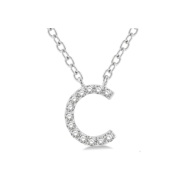 Diamond Initial Letter Pendant - C Baxter's Fine Jewelry Warwick, RI