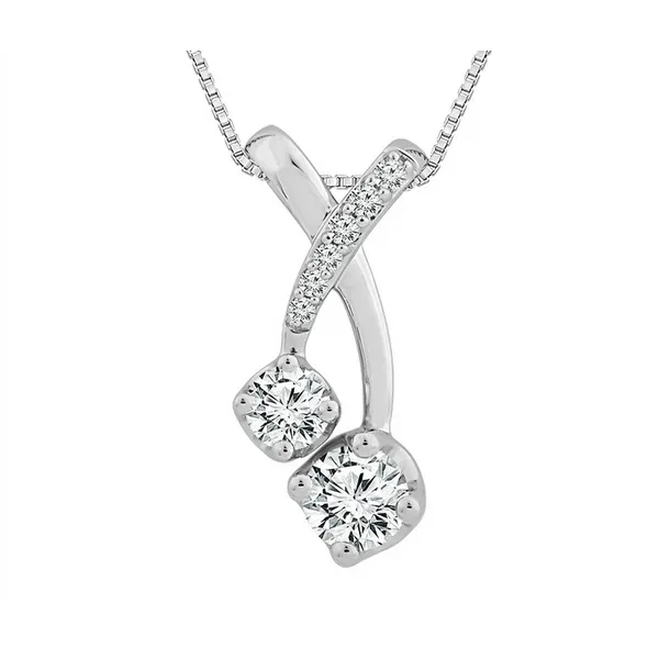 Diamond Two Stone Bypass Pendant Baxter's Fine Jewelry Warwick, RI