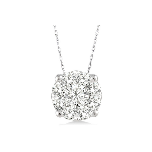 Diamond Cluster Drop Pendant Baxter's Fine Jewelry Warwick, RI