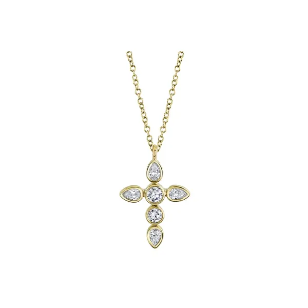 Diamond Pear Cross Pendant