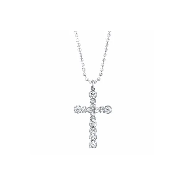 Diamond Beaded Chain Cross Pendant