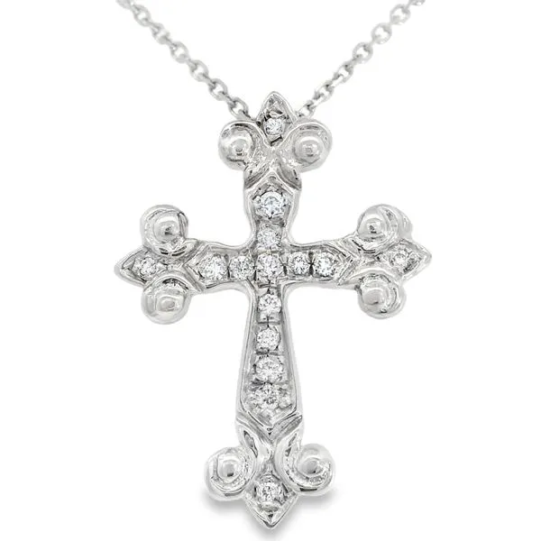 Fluted Diamond Cross Image 2 Baxter's Fine Jewelry Warwick, RI