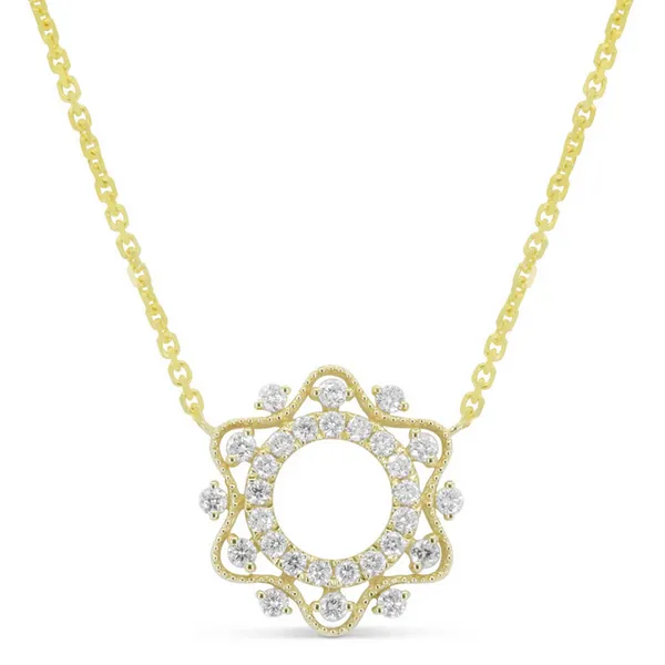 Fancy Beaded Diamond Circle Pendant Baxter's Fine Jewelry Warwick, RI