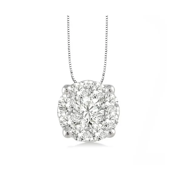 Diamond Cluster Drop Pendant Baxter's Fine Jewelry Warwick, RI