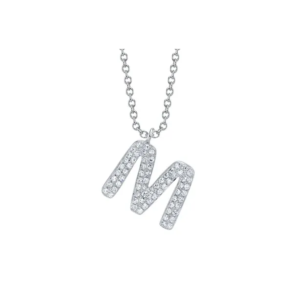 Diamond Pave Initial M Pendant Baxter's Fine Jewelry Warwick, RI