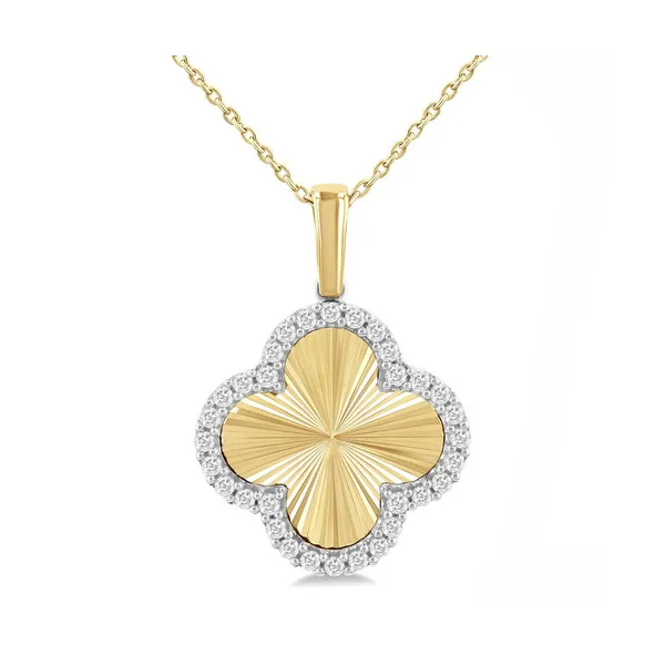 Clover Fluted Diamond Fashion Pendant Baxter's Fine Jewelry Warwick, RI