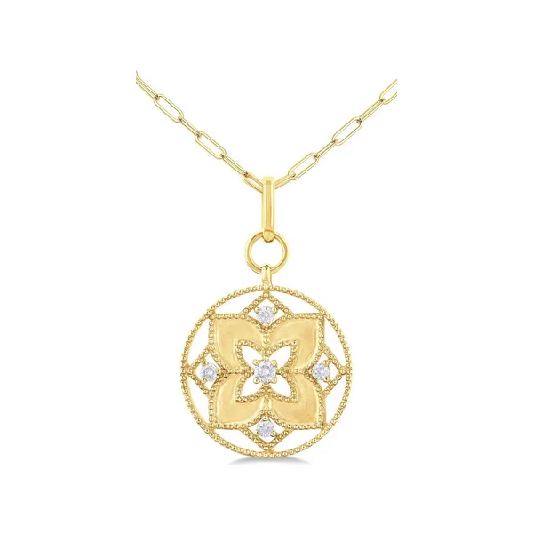 Floral Circle Medallion Pendant
