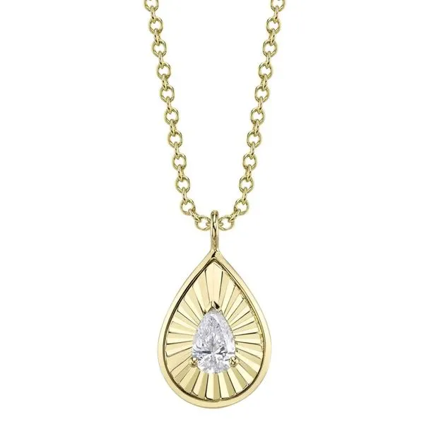 Pear Ribbed Diamond Necklace Baxter's Fine Jewelry Warwick, RI