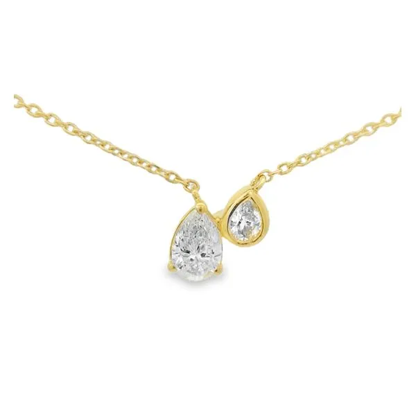 Two Stone Pear Diamond Pendant